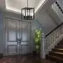 Sivilynus 4 Lights Chandeliers Black Foyer Lighting Farmhouse Pendant Light Fixture Industrial Style Lighting Mid Century Ceiling Light Fixture for Entryway,Hallway and Dining Room Foyer