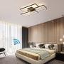 Ganeed Modern Ceiling Light,63W Dimmable LED Ceiling Lamp,3 Square Acrylic Black LED Chandelier,Flush Mount Ceiling Light Fixture for Dining Living Room Study Kitchen,3000-6500K