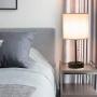 Focondot USB Table Lamp, Phone Stand Bedside Lamp Built-in Dual USB Ports & 2-Prong Outlet, Pull Chain Lamp with White Shade, Minimalist Desk Lamp for Bedroom, Living Room, Office(Set of 2)