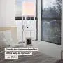 Brightech Maxwell Charger - Shelf Floor Lamp with USB Charging Ports & Electric Outlet - Tall & Narrow Tower Nightstand for Bedroom - Modern, Asian End Table with Light Attached - White