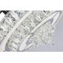 BIGBANBAN Crystal Pendant Light Ceiling Fans,Modern LED Ceiling Fans Light with 4-Blades Retractable for Dining Room/Bedroom 42 inch (Sliver)