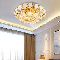Diameter 23.6 Crystal Chandeliers Ceiling Light with Remote Control 3 Color Lights, Modern Gold Luxury LED Pendant Hanging Lamp Fixture with 5 E14 Base for Living Room Dining Room Corridor Hotel