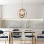 GEPOW Modern Orb Chandeliers, Gold Globe Hanging Light Fixture for Dining Room, Living Room, Bedroom, Kitchen Island and Foyer