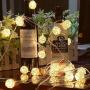 Globe Rattan Ball String Lights, Goodia 13.8feet 40 LED Warm White Fairy Light for Indoor,Bedroom,Curtain,Patio,Lawn,Landscape,Fairy Garden,Home,Wedding,Holiday,Christmas Tree,Party