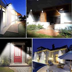 Sumaote Outdoor Solar Lights, 60 LEDs Solar Motion Sensor Wall Light Outdoor with Wireless Remote Control, IP65 Waterproof Adjustable Angle Spotlights for Front Door Yard Garden Garage Patio Deck