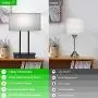 Bedside Touch Control Table Lamp with Dual USB Charging Ports 1 AC Outlet, 3 Way Dimmable Modern Nightstand Lamp with Grey Fabric Shade, Desk Lamp for Bedroom Living Room Office with 5000K LED Bulb Bedside Touch Control Table Lamp with Dual USB Charging Ports 1 AC Outlet, 3 Way Dimmable Modern Nightstand Lamp with Grey Fabric Shade, Desk Lamp for Bedroom Living Room Office with 5000K LED Bulb