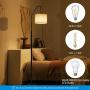 DEWENWILS ARC Floor Lamps for living room, Modern Floor Lamp with 10W LED Dimmable Bulbs,Tall Lamp with White Linen Shade for Bedroom,Reading Room,Office,