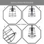 Dysmio Metal Wire cage for Hanging Pendant Lighting, 2-1/4-Inch Brushed Nickel Industrial Cage Neckless Metal Shade, for Ceiling Pendant Lights for Dining Room Bedroom - Pack of 2