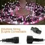 Quntis Christmas Fairy String Lights - 13FT 400 LEDs Waterproof Outdoor Indoor Valentines Day Globe Lights - Linkable and 8 Flash Modes for Wedding Party Backyard Bedroom Home Decoration, Pink White