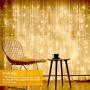 Koopower 9.8x9.8ft Curtain Lights 300 LED String Lights Battery or USB Plug in Indoor Outdoor Christmas Twinkle Lights for Christmas Bedroom Party Wedding Home Garden Wall Decorations (Warm White)