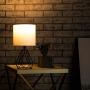 CO-Z Modern Table Lamps for Living Room Bedroom Set of 2, Black Metal Desk Lamp with Hollowed Out Base and White Fabric Shade, Bedside Lamps for Farmhouse Nightstand Accent