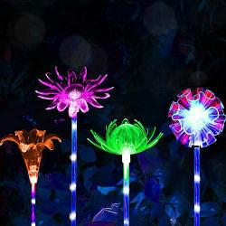 4 Pack Garden Solar Lights Outdoor Waterproof Decorative Lights Stake Lights Camping Multi-Color Changing, Solar Yard Decorations