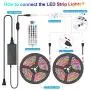 LED Strip Lights, 32.8ft RGB LED Light Strips 300 LEDs SMD5050 Color Changing Light Strips, Voice and Music Sync Smart LED Tape Lights for Home, TV, Bar and Party Decoration-Remote Control