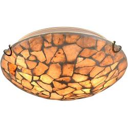 Tiffany Ceiling Light, Artzone Handcrafted Tiffany Ceiling Lamp, Stained Glass Ceiling Light for Foyer, Living Room, Dining Room, Bedroom, Bathroom - 12'' Natural Stone Lampshade