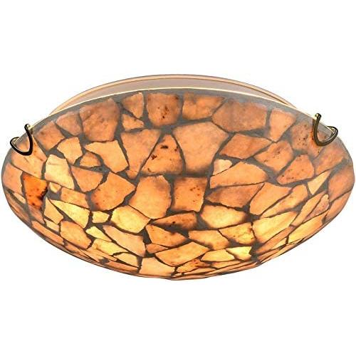 Tiffany Ceiling Light, Artzone Handcrafted Tiffany Ceiling Lamp, Stained Glass Ceiling Light for Foyer, Living Room, Dining Room, Bedroom, Bathroom - 12'' Natural Stone Lampshade