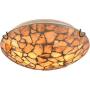 Tiffany Ceiling Light, Artzone Handcrafted Tiffany Ceiling Lamp, Stained Glass Ceiling Light for Foyer, Living Room, Dining Room, Bedroom, Bathroom - 12'' Natural Stone Lampshade