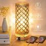 Touch Control Crystal Table Lamp with 2 USB Charging Ports, 3-Way Dimmable Bedside Desk Lamps with Decorative Gold Crystal Lampshade, Nightstand Lamp for Bedroom Living Room, T45 E26 LED Bulb Included