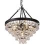 Wellmet Crystal Chandelier, Modern Farmhouse 6 Lights Tiers Crystal Light, Rustic Hanging Ceiling Pendant Lighting Fixture for Foyer, Bedroom, Living Dining Room, Entryway, Kitchen Island, 20”Dia