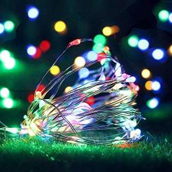 YOEEN 4 Pack 33Ft 100 LED Fairy Lights Battery Operated String Lights with 8 Modes Remote Control Timer Waterproof Copper Wire Twinkle Lights for Bedroom Wedding Party Chirstmas Decor, Multicolor