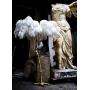 XIHOME Modern Luxury Real Ostrich Feather Gold Floor Lamp Metal Resin Nordic Standing Lamp Villa Repot Hotel Decor Lighting Romantic Princess Bedroom Bedside Floor Lamp 160cm(w/ LED Bulbs Gfit)-White
