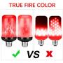 LED Flame Effect Fire Light Bulb, Upgraded 4 Modes Flickering Fire Christmas Lights Decorations, E26 Base Flame Bulb with Upside Down Effect (B Red,4 Pack)