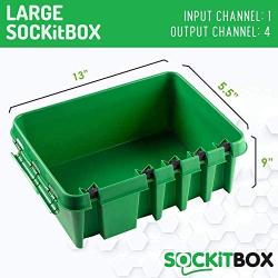 SOCKiTBOX – The Original Weatherproof Connection Box – Indoor & Outdoor Electrical Power Cord Enclosure for Timers, Extension Cables, Reels, Transformers, Power Strips, Lights & Tools – Large – Green