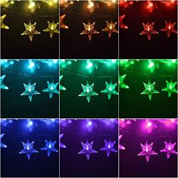 Color Changing Star String Lights,16.4 ft 50 LED USB Powered Star Fairy Lights with Remote Control for Teen Girls Bedroom Kids Room New Year Christmas Party Indoor Outdoor Decorations - 16 Colors
