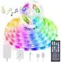 Music Sync LED Strip Light -Wixann 40FT RGB Color Changing Dimmable LED Strip Lights Kits with 44 Key RF Remote, SMD 5050 12V Flexible Led Tape Lights for Bedroom,Living Room,Kitchen TV or Party