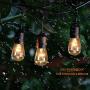 Outdoor String Lights 48Ft with 18 Waterproof Edison Bulbs Yard Lights Connectable Hanging Lights Decorative Café Garden Porch Backyard Party Deck Indoor Outdoor Use