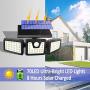 Solar Lights Outdoor Motion Sensor, 3 Adjustable Heads Solar Motion Sensor Light Outdoor, Security Lights 270° Wide Angle IP65 Waterproof Flood Lights for Porch Garden Patio Yard Garage, 2 Pack