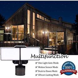 Exterior Security Lights Motion Sensor, Dusk to Dawn LED Flood Lights Hard Wired 110V/130V, 5000K Multifunction, ETL Approved Outdoor Lights Motion Detected for Garage/Porch/Yard,1-Pack, GLEEBOM