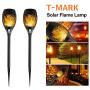 T-mark Solar Lights Outdoor, Waterproof Flickering Flames Torches Lights Outdoor Solar Spotlights Landscape Decoration Lighting Dusk to Dawn Auto On/Off Security Torch Light for Patio Driveway, 6 Pack