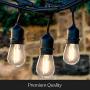 Brightech Ambience Pro - Waterproof LED Outdoor String Lights - Hanging 1W Vintage Edison Bulbs Create Bistro Ambience On Your Gazebo - 24 Ft Commercial Grade Cafe Lights, Dimmable