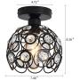 Chandelier Crystals Farmhouse Ceiling Lighting Fixtures LED Flush Mount Crystal Ceiling Light for Kitchen Black Lamp for Hallway Dining Rooms Indoor Living Rooms Bar