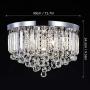 Crystal Chandelier for Bedroom Gris Modern Ceiling Light Flush Mount Ceiling Light, W15.7 x H9.56 Chandelier Lighting Fixture for Bedroom Hallway Dining Room 8 Lights(Bulbs not Included)