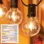 29Feet Solar String Lights Outdoor G40 Patio Lights with 25 LED Shatterproof Bulbs, 4 Light Modes, Weatherproof Hanging Lights for Backyard Bistro Pergola Party Decor, E12 Base, 2700K, Black 29Feet Solar String Lights Outdoor G40 Patio Lights with 25 LED Shatterproof Bulbs, 4 Light Modes, Weatherproof Hanging Lights for Backyard Bistro Pergola Party Decor, E12 Base, 2700K, Black