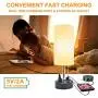 USB Bedside Table Lamp, Comzler Modern Nightstand Lamp with USB Port to Recharge Your Devices,LED Bulb Included,Fabric Shade,Ambient Light Bedside Desk Lamp for Bedroom