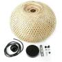 TFCFL 15 Antique Lantern Pendant Lighting Rattan Single Light Weaving Natural Wooden Ceiling Hanging Fixture with Adjustable Cord for Dining Living Room Restaurant E27 Cord Length 150cm / 59.06