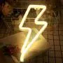 Lightning Bolt Neon Sign for Wall Decor,USB or Battery Decor LED Signs,Neon Lights for Bedroom,Light Up Signs Decorative Neon Light Sign for Home,Christmas,Party,Kids Living Room(Warm White)