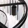 NOXARTE Luxury Round Crystal Chandelier with Clear Glass Fringe 3-Tier Pendant Light for Dining Room Kitchen Island