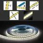 CP3 12V COB LED Strip Kits 5000K Natural White 16.4 FT Flexible 400LEDs/M No Hot Spots Bendable Linear Lights Tape with RF Remote and UL Power Supply for Bedroom Mirror Cabinet Decoration