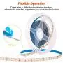 echosari 16.4ft 150Led Strip Lights Plug in with Remote, Timer, 8Modes, Dimmable, Self-Adhesive, Cuttable, Strip Lights White Waterproof