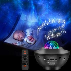 Night Light Projector Sky Laser Star Projector with LED Nebula Romantic Nebula Cloud Light with Bluetooth Music Suitable for Kids Bedroom Game Room Home Theaters Decoration Ceiling Projector