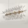 Modern Creative Linear Dandelion Chandelier Firework Chandelier G9 Lamp Holder Kitchen Dining Living Room Ceiling Lamp Lighting Fixture LED Light Home Decoration Hanging Installation Chandelier Gold