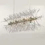 Modern Creative Linear Dandelion Chandelier Firework Chandelier G9 Lamp Holder Kitchen Dining Living Room Ceiling Lamp Lighting Fixture LED Light Home Decoration Hanging Installation Chandelier Gold