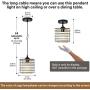 Kitchen Light Fixtures, UL Listed Pendant Lighting Gold Black Hanging Light Fixtures, Modern Metal E26 Cage Ceiling Lights Industrial Lighting for Kitchen Island Dining Room Bedroom Hallway Bar