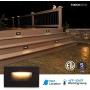 LEONLITE 120V Dimmable LED Step Light, 3.5W 3000K Warm White, 150lm CRI 90, ETL Listed Indoor Outdoor Stair Light, Aluminum Waterproof Staircase Light, 5-Year Warranty, Oil Rubbed Bronze, Pack of 3