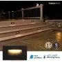 LEONLITE 120V Dimmable LED Step Light, 3.5W 3000K Warm White, 150lm CRI 90, ETL Listed Indoor Outdoor Stair Light, Aluminum Waterproof Staircase Light, 5-Year Warranty, Oil Rubbed Bronze, Pack of 3