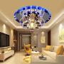 Modern Luxury Round K9 L96 Crystal Chandelier Flush Mount LED Ceiling Light Fixture Pendant Lamp for Dining Room Bedroom Livingroom