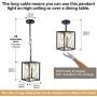 Pendant Lighting, UL Listed Cage Kitchen Light Fixtures Industrial Farmhouse Chandelier Black Gold Metal Hanging Lights E26 Modern Ceiling Light for Kitchen Island Entryway Dining Room Bedroom Foyer